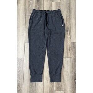 Reebok Gray Jogger Sweatpants Mens Sz Large Zip Pockets